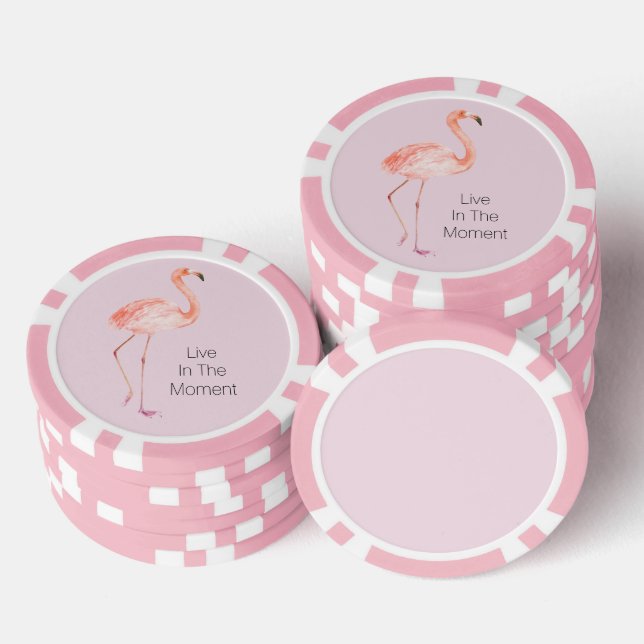 Pink Flamingos Personalized  Pokerchips (Stapel)