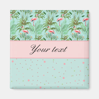 Pink Flamingos Polka Dots Magnet