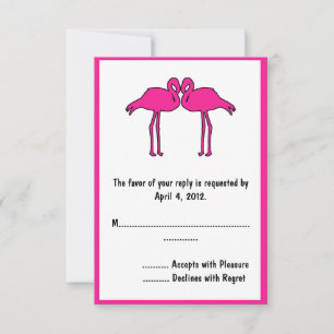 Pink Flamingos Reply Cards RSVP Karte