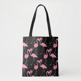 Pink Flamingos: Schwarzer Hintergrund Vintag