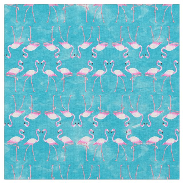 Pink Flamingos Summer Beach Stoff (Nahaufnahme)