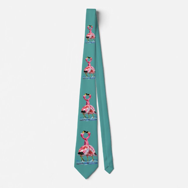 Pink Flamingos Tango Neck Tie - Ihre Farben Krawatte (Vorderseite)