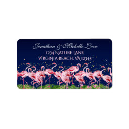 Pink Flamingos Tropical Beach Flamingo Adresse Adressaufkleber