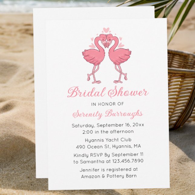 Pink Flamingos Tropical Summer Beach Bridal Shower Einladung (Von Creator hochgeladen)