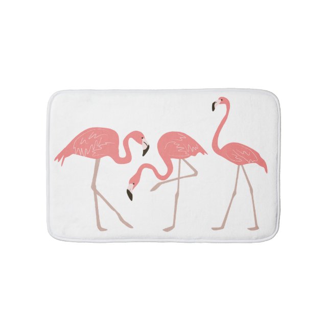 Pink Flamingos Tropical Whimsy Badematte (Vorderseite)