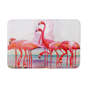 Pink Flamingos von Francis Lee Jaques Badematte