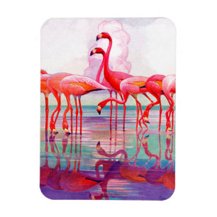 Pink Flamingos von Francis Lee Jaques Magnet