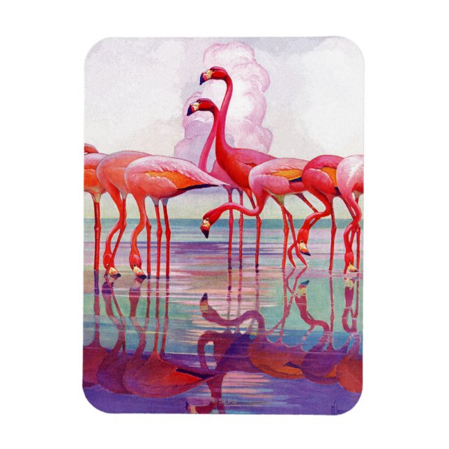 Pink Flamingos von Francis Lee Jaques Magnet (Vertikal)
