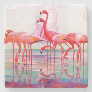 Pink Flamingos von Francis Lee Jaques Steinuntersetzer