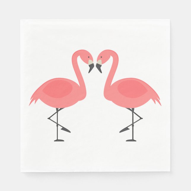 Pink Flamingos Wedding, Brautparty Luau Summer Serviette (Vorderseite)