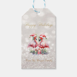 Pink Flamingos Weihnachtsmannmütze präsentiert Gli Geschenkanhänger
