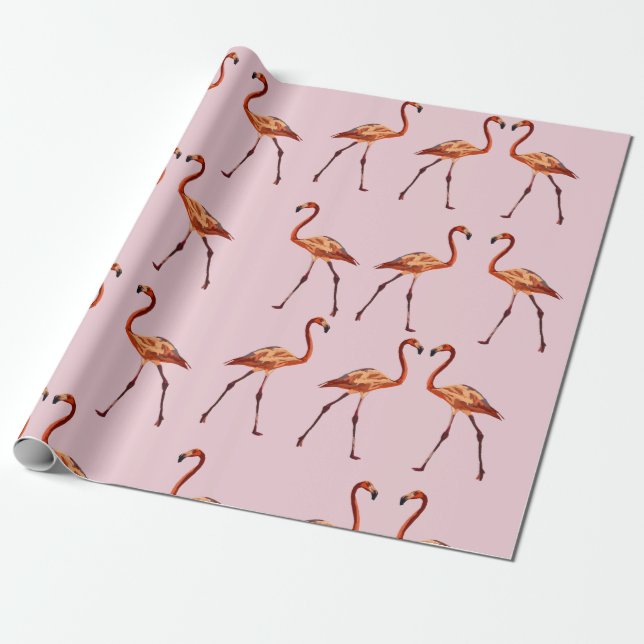Pink Flamingos Wrapping Paper Geschenkpapier (Ungerollt)