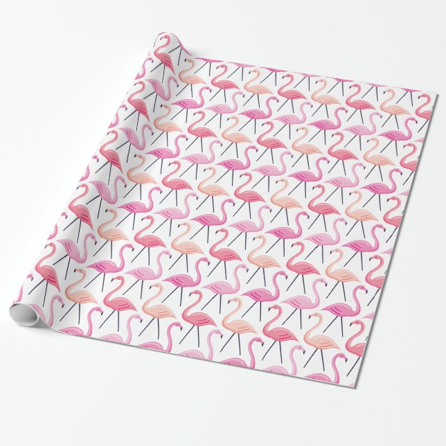 Pink Flamingos Wrapping Paper Geschenkpapier (Ungerollt)