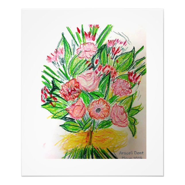 Pink Flat Bouquet Fotodruck (Vorne)