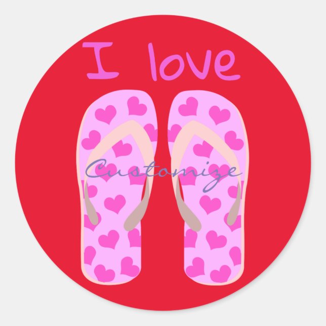 Pink Flip Flops Thunder_Cove Runder Aufkleber (Vorderseite)