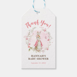 Pink Flopsy Bunny Baby Shower Gift Tag für Mädchen Geschenkanhänger
