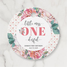 Pink Floral 1st Birthday Geschenkanhänger