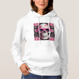Pink Floral 3D Toter Schädel mit Sonnenbrille Hoodie