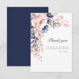 Pink Floral 60. Geburtstag Dankeskarte