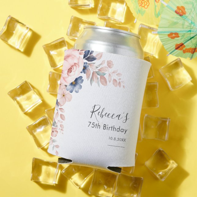 Pink Floral 75. Geburtstagsparty Dosenkühler (In Situ Sommer)