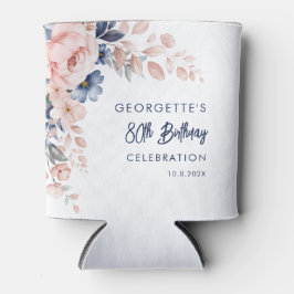 Pink Floral 80. Geburtstagsparty Script Dosenkühler