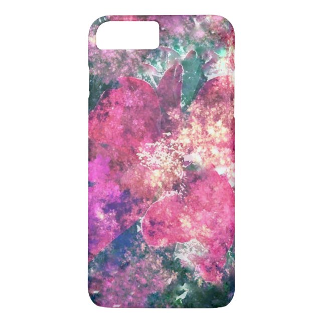 Pink Floral Abstrakt iPhone Case (Rückseite)