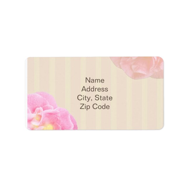Pink Floral Address Label Nicole Adressaufkleber (Vorne)