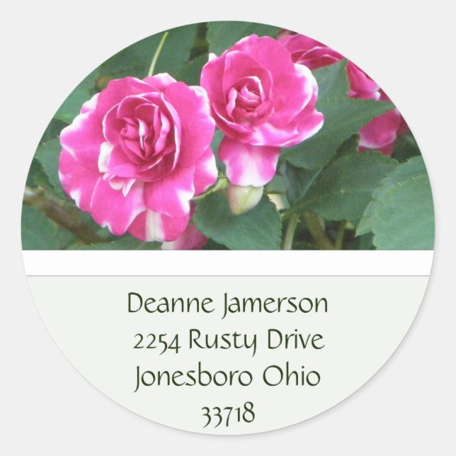 PInk Floral Address Stickers (Vorderseite)