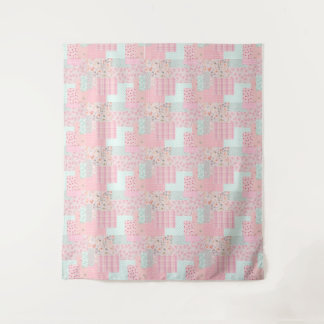Pink Floral Aesthetic Tapestry | Romantic Wall Dec Wandteppich