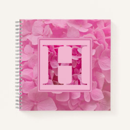 Pink Floral Alphabet Letter "H" Journal-Notebook Notizbuch