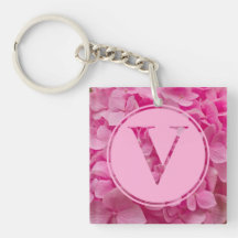 Pink Floral Alphabet Letter "V" und XO