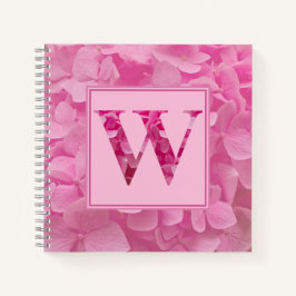 Pink Floral Alphabet Letter "W" Journal-Notebook Notizbuch