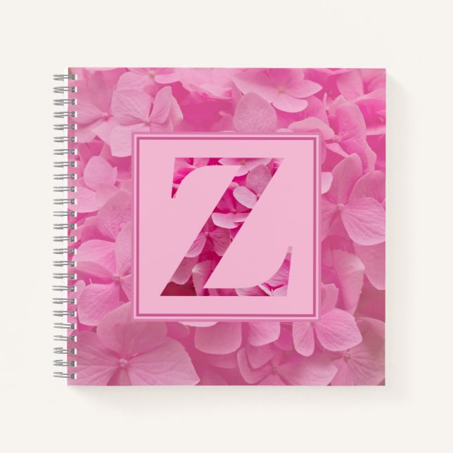 Pink Floral Alphabet Letter "Z" Journal-Notebook Notizbuch (Vorderseite)