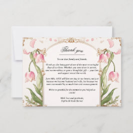 Pink Floral and Greenerity Wedding Danke Karte