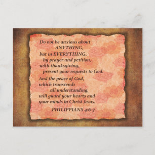 Pink Floral Angst Bibel Verse Postkarte
