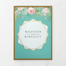 Pink Floral Aquamarin Wedding Fab ELEGANT