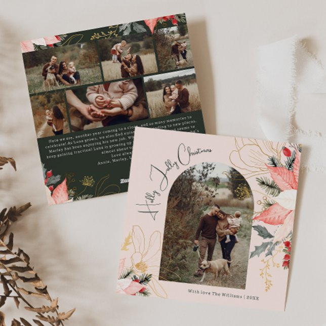 Pink Floral Arch Holly Jolly Weihnachten Sieben Fo (Von Creator hochgeladen)