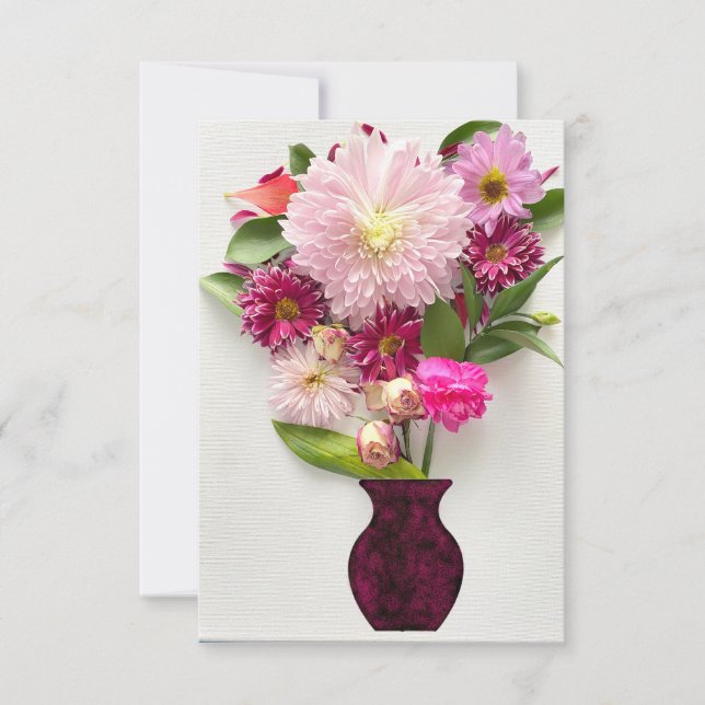 Pink Floral Arrangement - Karte (Vorderseite)