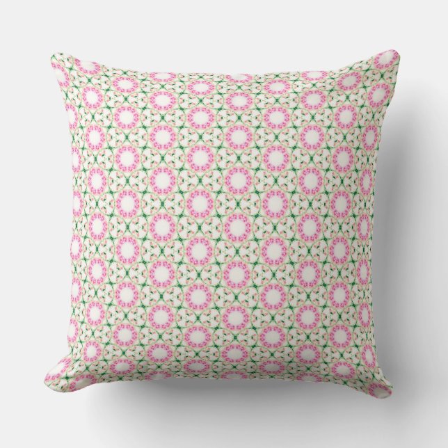 Pink Floral Artistic Abstrakt Pattern Kissen (Vorderseite)