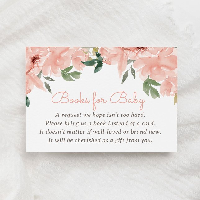 Pink Floral Baby Duschbücher für Baby Begleitkarte (Von Creator hochgeladen)