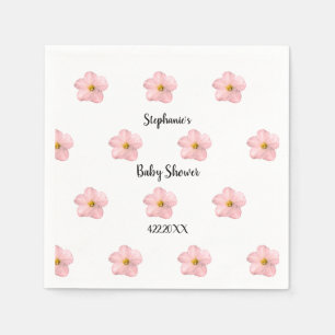 Pink Floral Baby Dusche Petunia Muster Künstlerisc Serviette