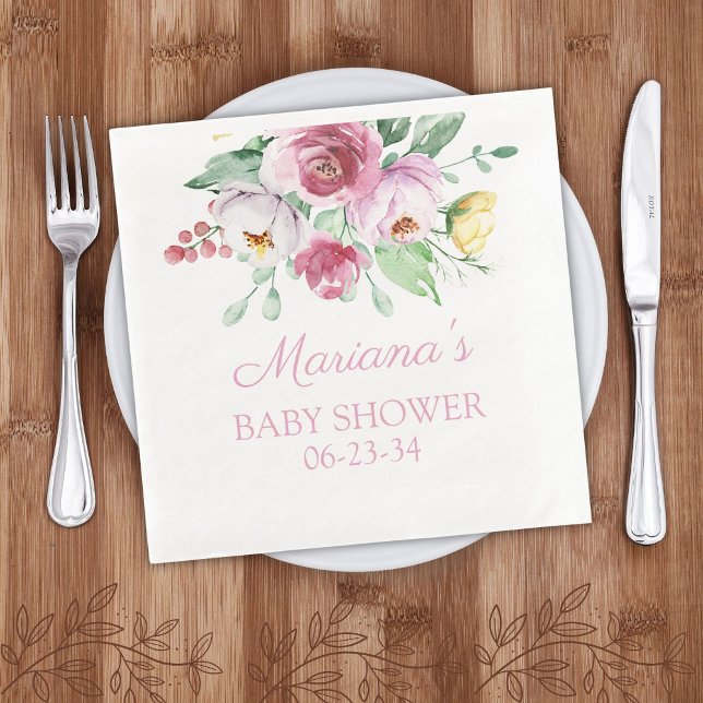 Pink Floral Baby Dusche Serviette (Von Creator hochgeladen)