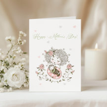 Pink Floral Baby hört Muttertag