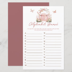 Pink Floral Baby in Bloom Baby Dusche Alphabet