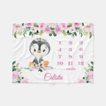 Pink Floral Baby Name Monthly Milestone Pinguin
