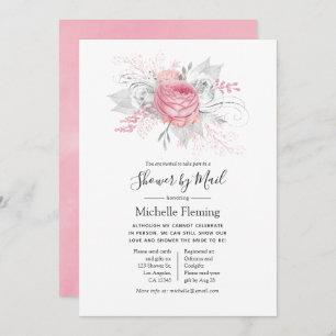 Pink Floral Baby oder Brautparty per Mail Einladung