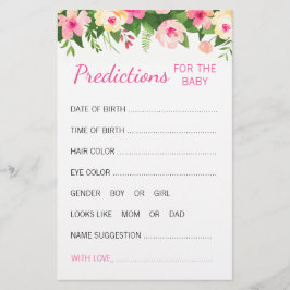 Pink Floral Baby Prediccard Baby Shooting Game Briefpapier