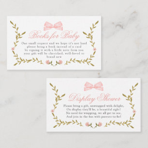 Pink Floral Baby Shooting Books for Baby Display Begleitkarte