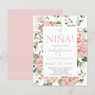 Pink Floral Baby Shower Girl Einladung