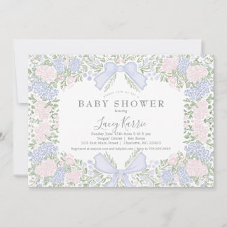 Pink Floral Baby Shower Invitation,  Einladung